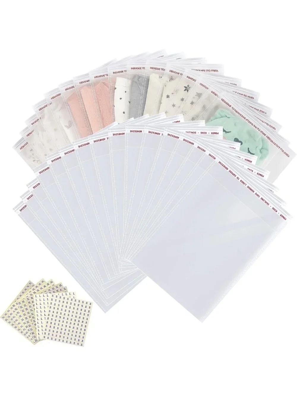 Large Resealable Cellophane Bags 12x16" - 200 Self-Sealing Clear Packaging Bags